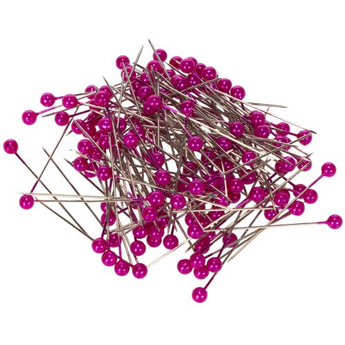 Alfinetes florais com cabeça de pérola, rosa, Ø4mm, 40mm, 150 peças