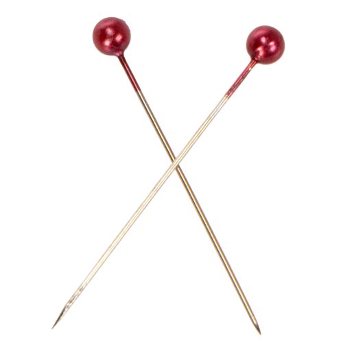 Alfinetes decorativos com cabeça de pérola vermelha para floristas, Ø4mm, 40mm, 150 peças | Floristik24.pt