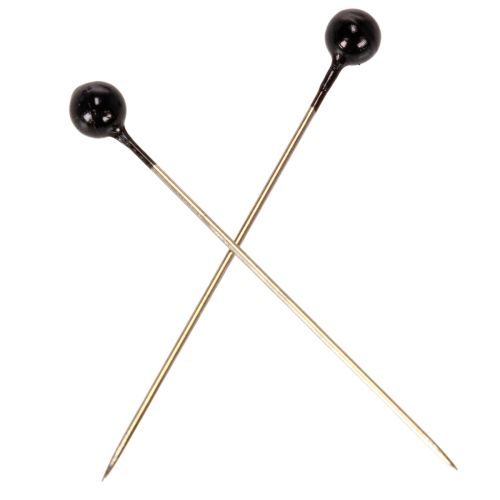 Alfinetes florais com cabeça de pérola preta, Ø4mm, 40mm, 150 peças | Floristik24.pt