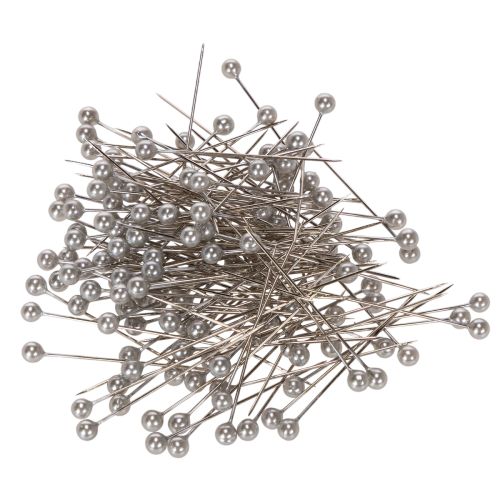 Alfinetes decorativos e para arranjos florais com cabeça de pérola, prateados, Ø4mm, 40mm, 150 peças comprar | Floristik24.pt