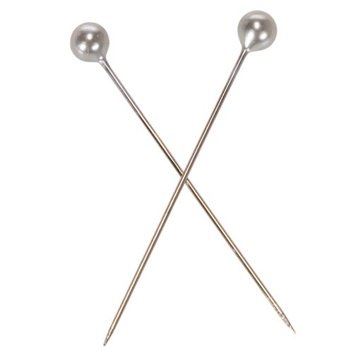 Alfinetes decorativos e para arranjos florais com cabeça de pérola, prateados, Ø4mm, 40mm, 150 peças | Floristik24.pt
