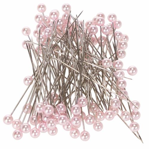 Itens Pinos de cabeça de pérola Ø6mm 65mm rosa