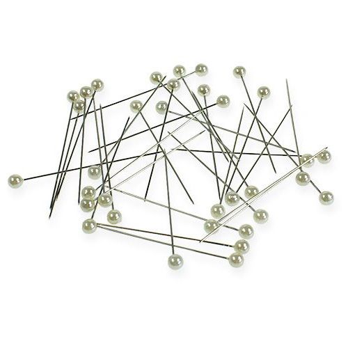 Floristik24 Alfinetes de cabeça de pérola Ø4mm 40mm Champanhe