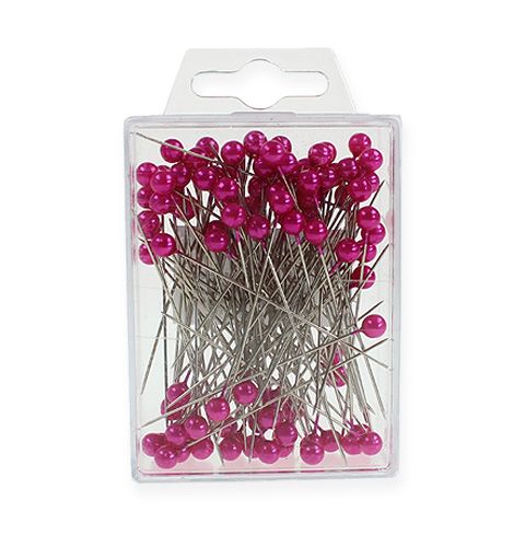 Itens Agulhas cabeça pérola Ø6mm 65mm rosa