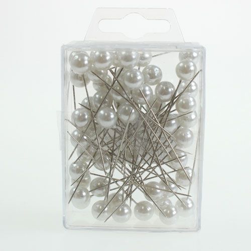 Itens Alfinetes de cabeça de pérola branco Ø10mm 60mm