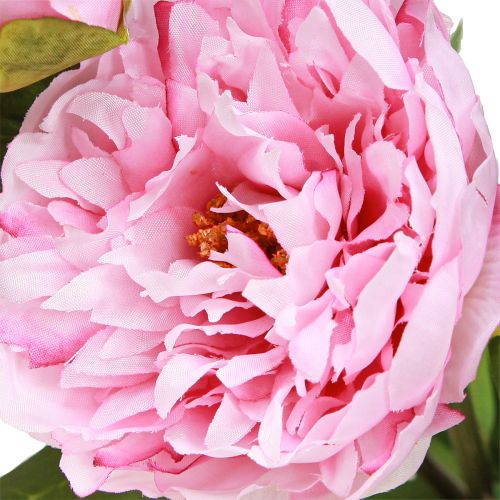 Itens Flores artificiais de peônia rosa com haste longa 70 cm 3 unidades