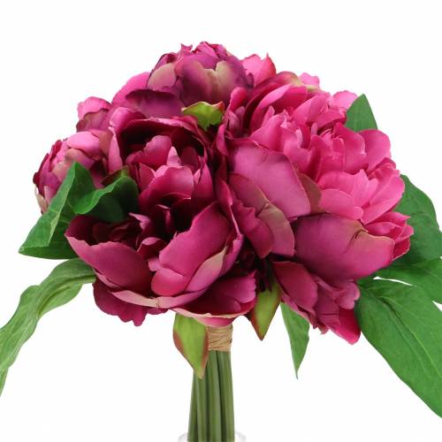 Floristik24 Buquê de flores artificiais com peônias magenta roxo Ø27cm 1 peça