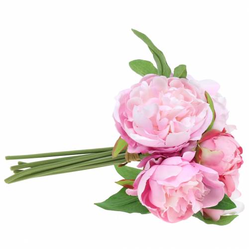 Floristik24 Buquê de flores artificiais com peônias rosa Ø27cm 1 peça