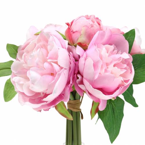 Floristik24 Buquê de flores artificiais com peônias rosa Ø27cm 1 peça