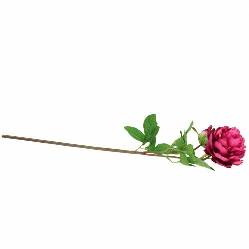 Floristik24 Flor artificial peônia com flor e botão roxo magenta 68cm