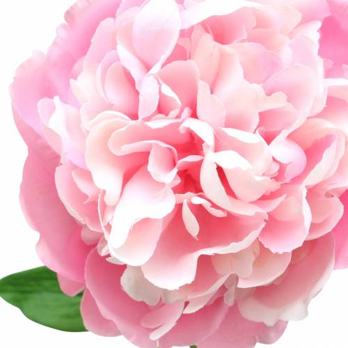 Itens Flor artificial de peônia com flor e botão rosa 68 cm