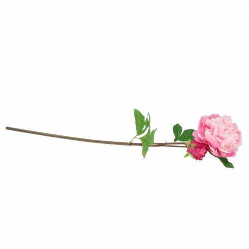 Floristik24 Flor artificial de peônia com flor e botão rosa 68 cm