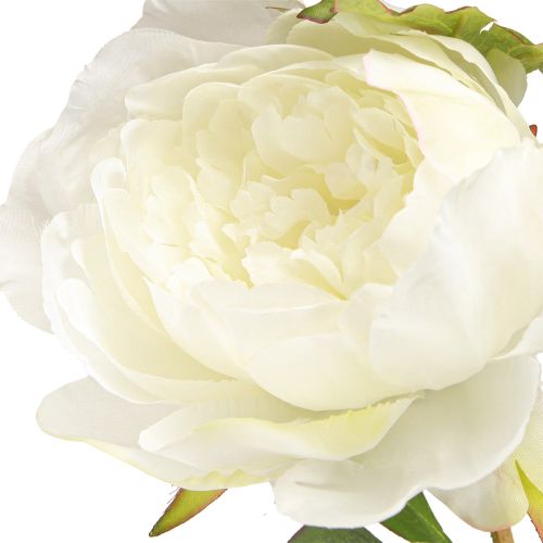 Itens Peônias Artificiais com 3 Flores Branco Creme 81cm 2pcs