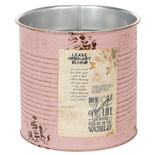 Floristik24 Vaso de plantas, rosa antiga, caixa de metal decorativa, vintage, Ø15,5cm A15cm