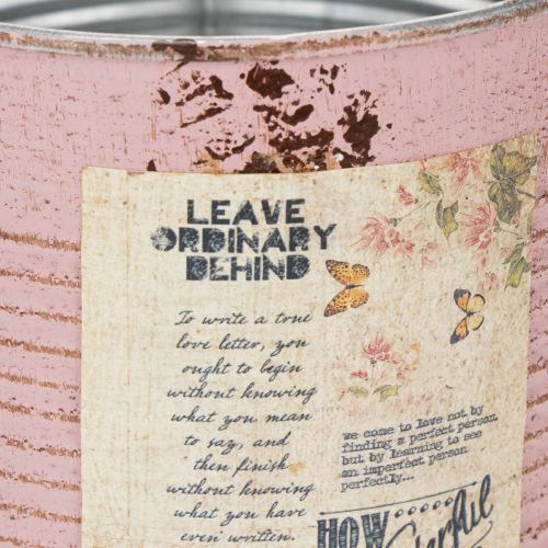 Itens Vaso de plantas, rosa antiga, caixa de metal decorativa, vintage, Ø15,5cm A15cm