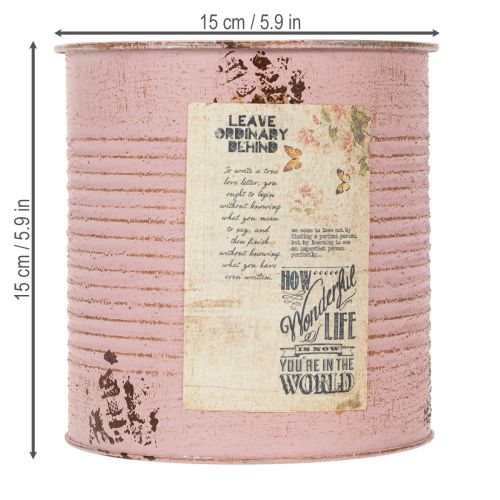 Itens Vaso de plantas, rosa antiga, caixa de metal decorativa, vintage, Ø15,5cm A15cm