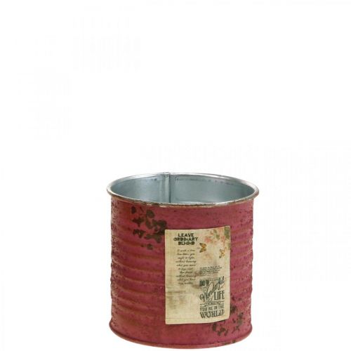 Caixa decorativa plantadora redonda de metal roxo decoração vintage Ø8cm H7.5cm