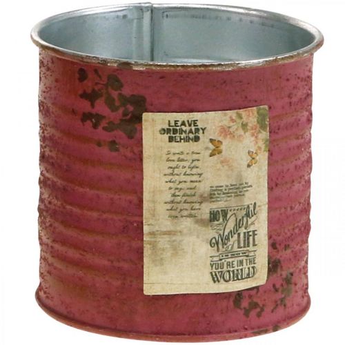 Floristik24 Caixa decorativa plantadora redonda de metal roxo decoração vintage Ø8cm H7.5cm