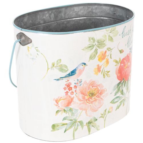 Vaso oval vintage para decoração de primavera, em metal, 26/22/17 cm, conjunto de 3 | Floristik24.pt