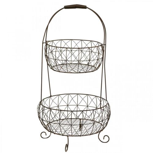 Floristik24 Suporte para cesta de metal vintage Plant Etagere, 2 camadas, 62 cm