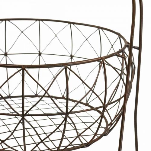 Suporte para plantas suporte de cesta de metal vintage 2 níveis 62cm