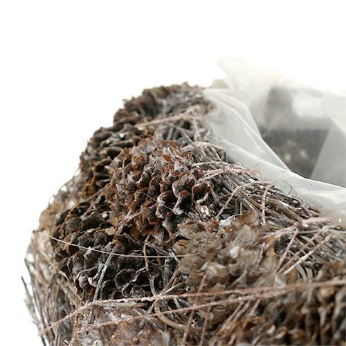 Floristik24 Coração de planta feito de cones 29cm x 20cm caiado de branco 2 unidades