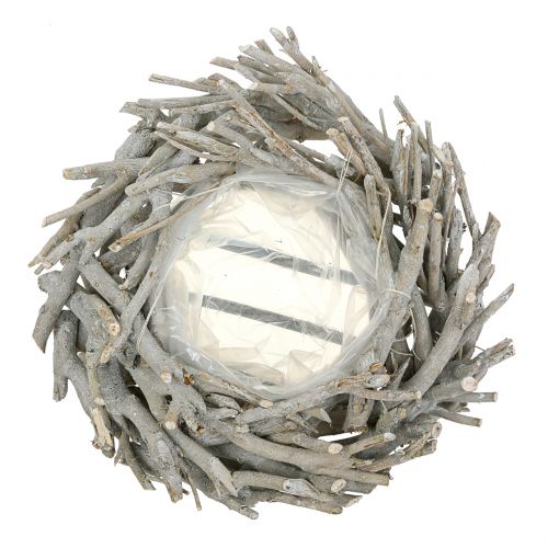 Floristik24 Coroa de cesta plantadora feita de galhos cinza Ø34cm