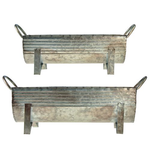 Floristik24 Calha para plantador metálica L44cm/37,5cm conjunto de 2