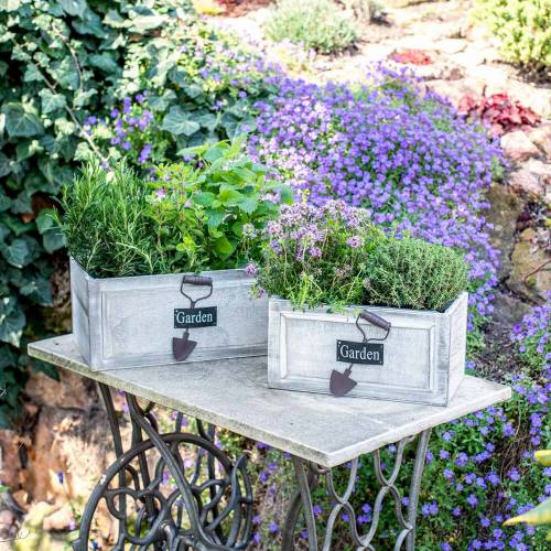 Floristik24 Plantador caixa de madeira Jardim branco 32/27/22cm 3 peças