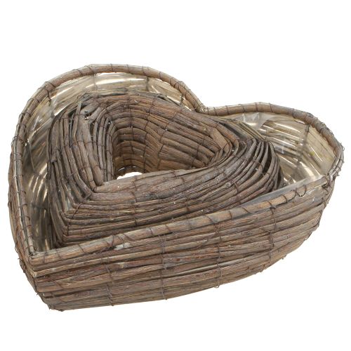 Itens Plant Heart Plant Bowl Coração Natural Cinza 30/40cm Conjunto de 2