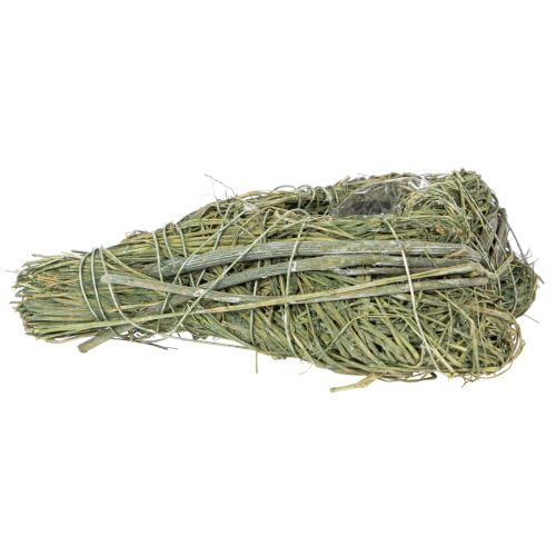 Coração decorativo em palha natural com detalhe em folha metálica, 14 cm, 2 peças | Floristik24.pt