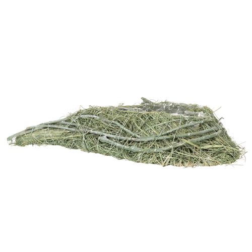 Vaso em formato de coração feito de grama natural com folha para plantio, 38 cm | Floristik24.pt