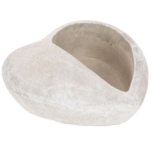 Vaso decorativo em formato de coração, feito de pedra fundida, 17 cm