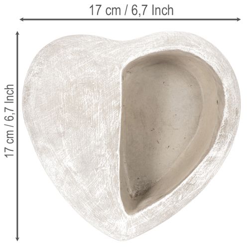 Vaso decorativo em formato de coração, feito de pedra fundida, 17 cm | Floristik24.pt