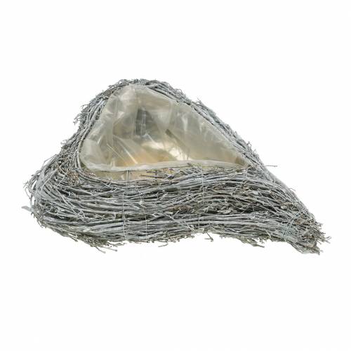 Floristik24 Ramos de coração de planta lavados de branco 40cm x 30cm