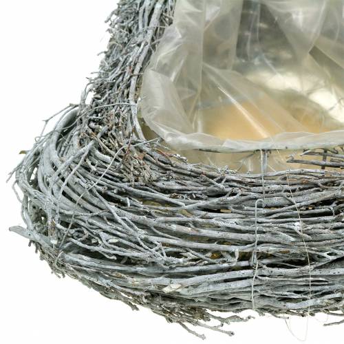 Floristik24 Ramos de coração de planta lavados de branco 60cm x 42cm