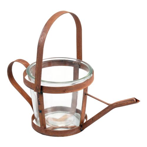 Regador decoração lanterna vaso de plantas decoração de jardim ferrugem 29cm