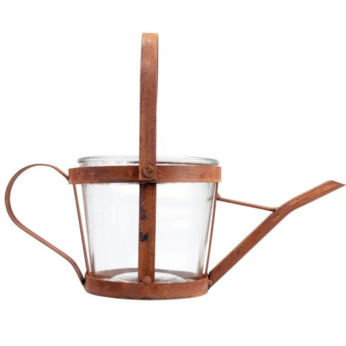 Floristik24 Regador decoração lanterna vaso de plantas decoração de jardim ferrugem 29cm