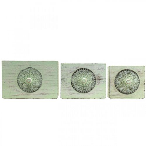 Itens Gaveta decorativa caixa de plantas verde gasto 15-23 cm conjunto de 3