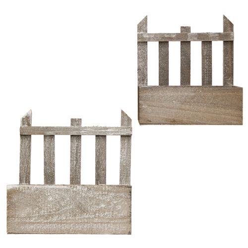 Itens Plantador Mini Caixa de Flores de Madeira L22/25cm Conjunto de 2
