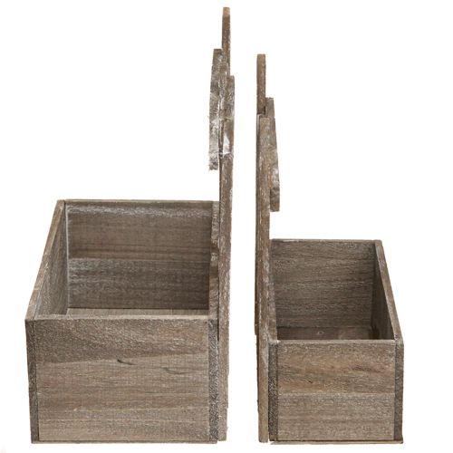 Itens Plantador Mini Caixa de Flores de Madeira L22/25cm Conjunto de 2