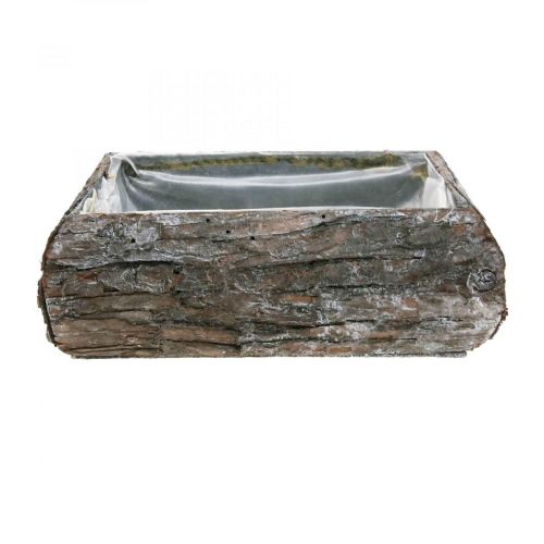 Floristik24 Caixa para plantas em vaso decorativo de madeira com casca 18×13×6cm