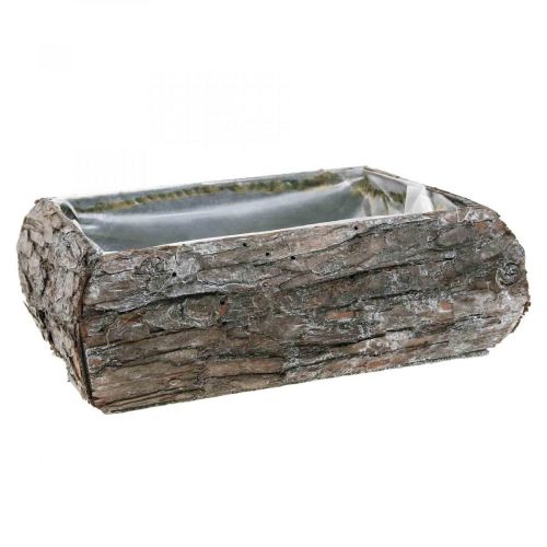 Floristik24 Caixa para plantas em vaso decorativo de madeira com casca 18×13×6cm