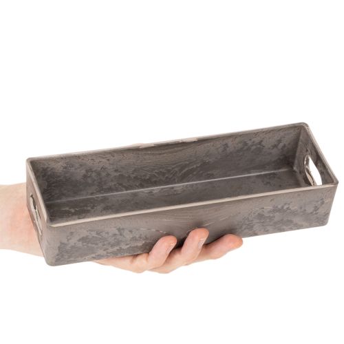 Bandeja retangular compacta, versátil para decoração e plantio, 23 cm | Floristik24.pt