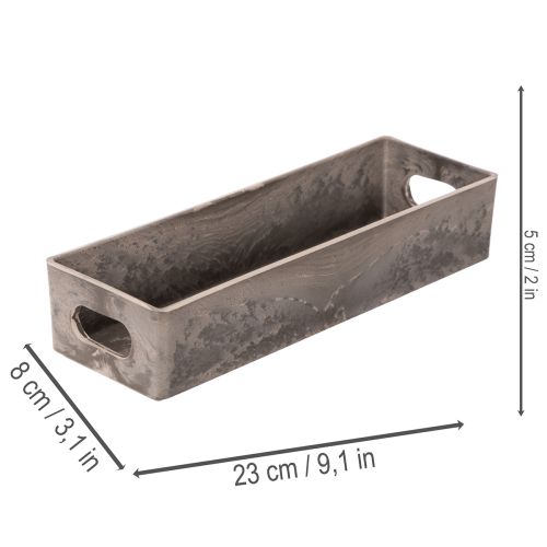 Bandeja retangular compacta, versátil para decoração e plantio, 23 cm | Floristik24.pt
