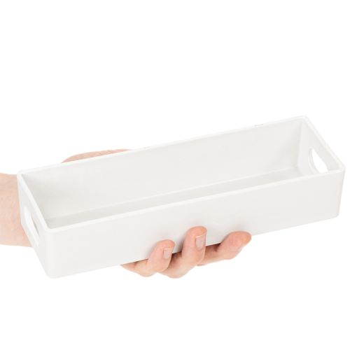 Bandeja retangular com alças para armazenamento e decoração de mesa, 32 cm | Floristik24.pt
