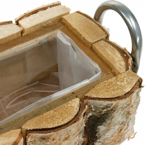 Floristik24 Caixa de plantas de bétula com alças 40×15×13cm deco madeira de bétula