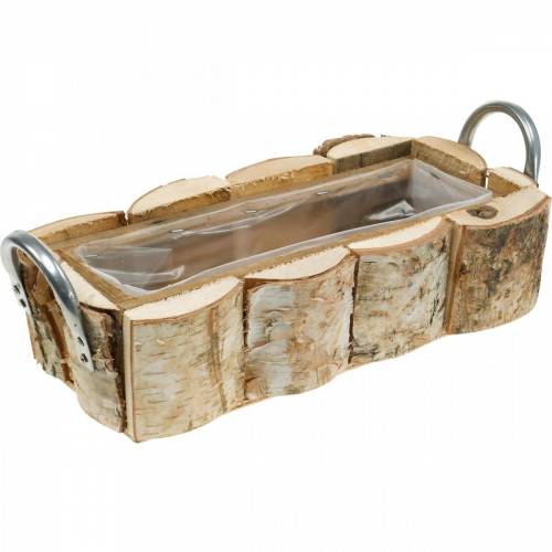 Floristik24 Caixa para plantas, floreira em bétula, decoração em madeira, floreira com asas 32cm