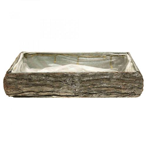 Floristik24 Caixinha em vaso decorativo de madeira com casca 33×15×7cm