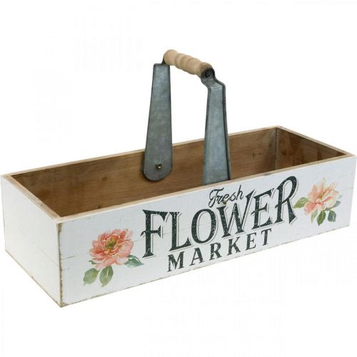 Floristik24 Caixa de plantas, decoração de flores, caixa de madeira para plantio, caixa de flores look nostálgico 41,5×16cm